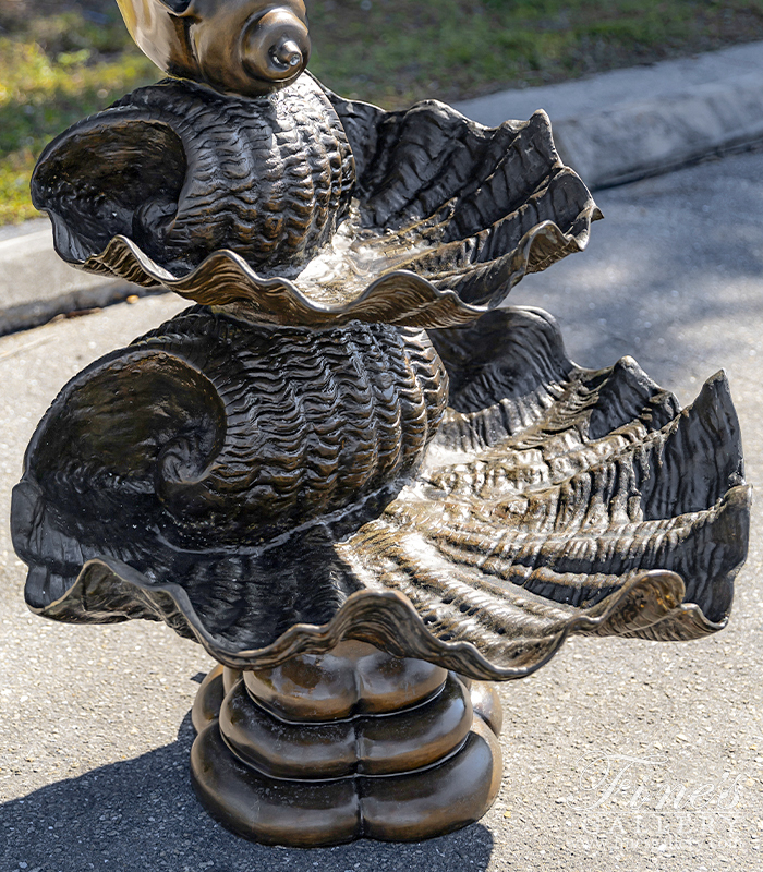 Bronze Fountains  - Cherub And Shells Fountain In Bronze - BF-749